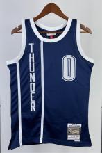 NBA Men 15-16 Oklahoma City Thunder Dark Blue #0 WESTBROOK Claasic Swingman Jersey