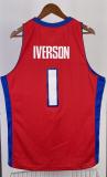 NBA Season 08-09 Detroit Pistons Red #1 IVERSON Classic Swingman Jersey