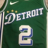 NBA Season 2023 Detroit Pistons Green City Version #2 CUNNINGHAM Jersey High Quality Name and Number Print
