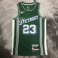 NBA Season 2023 Detroit Pistons Green City Version #23 IVEY Jersey High Quality Name and Number Print