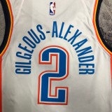 NBA Men Oklahoma City Thunder White #2 GILGEOUS-ALEXANDER Jersey High Quality Name and Number Print