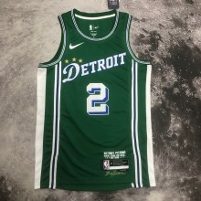 NBA Season 2023 Detroit Pistons Green City Version #2 CUNNINGHAM Jersey High Quality Name and Number Print