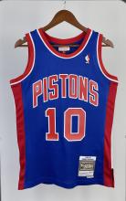 NBA Season 88-89 Detroit Pistons Blue #10 RODMAN Classic Swingman Jersey