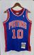 NBA Season 88-89 Detroit Pistons Blue #10 RODMAN Classic Swingman Jersey