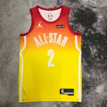 NBA Men Oklahoma City Thunder All Stars Yellow #2 GILGEOUS-ALEXANDER Jersey High Quality Name and Number Print
