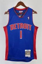 NBA Season 08-09 Detroit Pistons Blue #1 IVERSON Classic Swingman Jersey