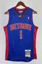NBA Season 08-09 Detroit Pistons Blue #1 IVERSON Classic Swingman Jersey