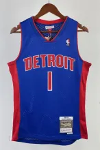 NBA Season 08-09 Detroit Pistons Blue #1 IVERSON Classic Swingman Jersey