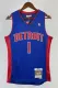 NBA Season 08-09 Detroit Pistons Blue #1 IVERSON Classic Swingman Jersey