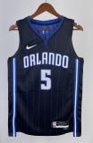 NBA Season 2023 Orlando Magic Black Stripe #5 BANCHERO Jersey High Quality Name and Number Print