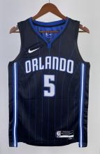 NBA Season 2023 Orlando Magic Black Stripe #5 BANCHERO Jersey High Quality Name and Number Print