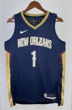 NBA Men 2022/23 New Orleans Pelicans Dark Blue #1 WILLIAMSON Jersey High Quality Name and Number Print