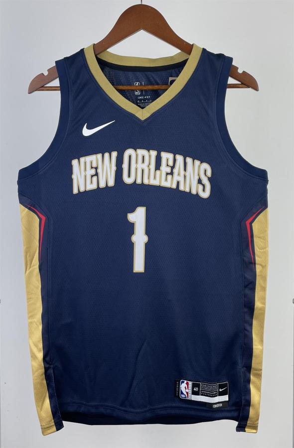 NBA Men 2022/23 New Orleans Pelicans Dark Blue #1 WILLIAMSON Jersey High Quality Name and Number Print