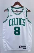 NBA Men Season 2023 Boston Celtics White #8 PORZINGIS Jersey High Quality Name and Number Print
