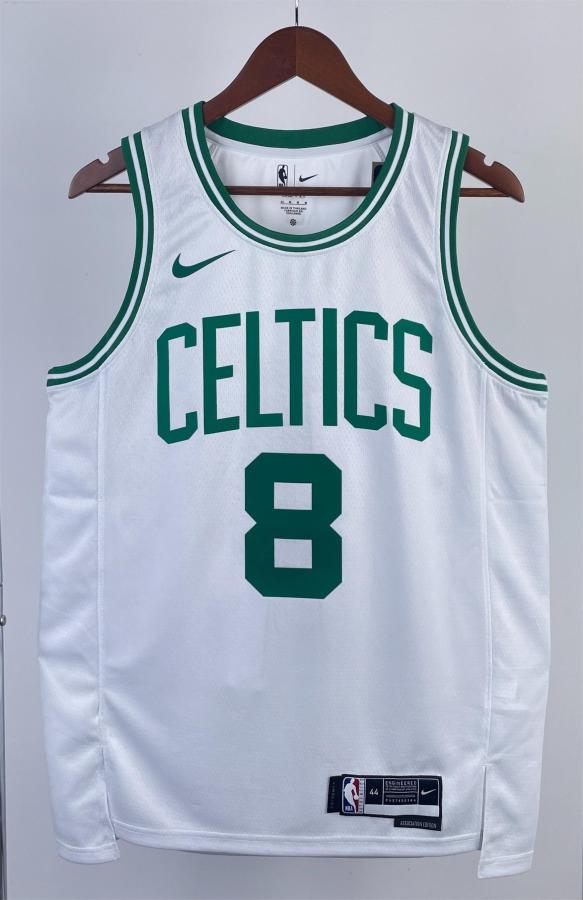 NBA Men Season 2023 Boston Celtics White #8 PORZINGIS Jersey High Quality Name and Number Print