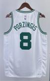 NBA Men Season 2023 Boston Celtics White #8 PORZINGIS Jersey High Quality Name and Number Print