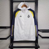 23/24 Real Madrid White Windbreaker Jacket Thai Quality