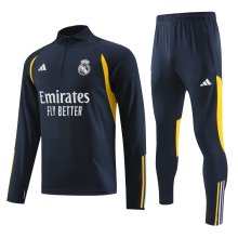 23/24 Real Madrid Dark Blue Sweater Tracksuit Thai Quality