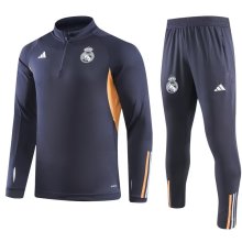 23/24 Real Madrid Dark Blue Sweater Tracksuit Thai Quality