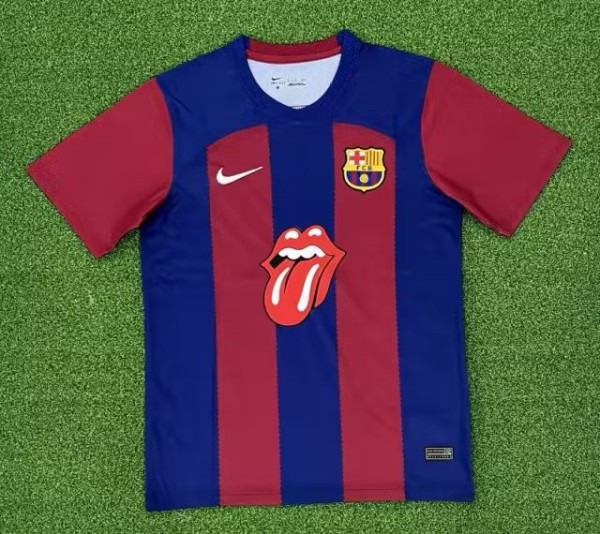 23/24 Barcelona Home Specila edition Rolling  stones Jersey 1:1 Quality Fan Version