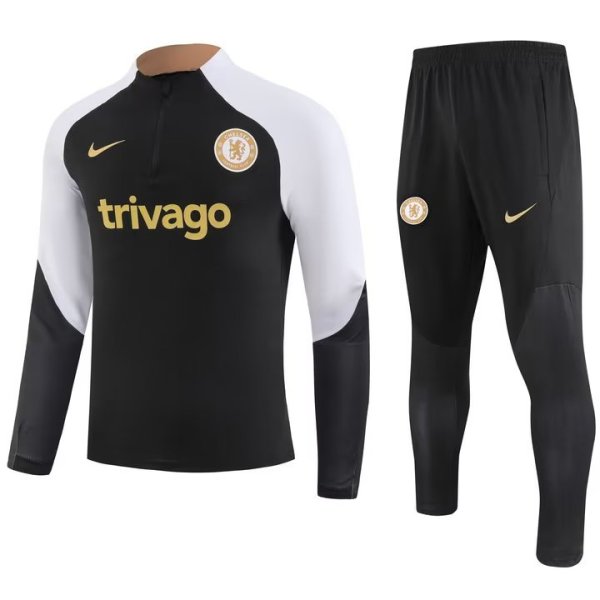 23/24 Chelsea Black Sweater Tracksuit Thai Quality