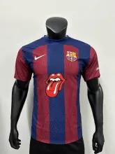 23/24 Barcelona Home  Edition Rolling stones Jersey Player Version   1:1 Quality  wobiao