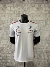 2023 Mercedes F1 Team Round Collar POLO T-Shirt White
