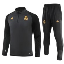 23/24 Real Madrid Black Sweater Tracksuit Thai Quality