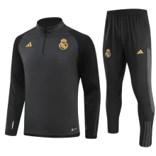 23/24 Real Madrid Black Sweater Tracksuit Thai Quality