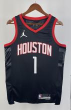 NBA Men 2024 Houston Rockets Black #1 MCGRADY Classics Swingman Jersey