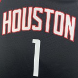 NBA Men 2024 Houston Rockets Black #1 MCGRADY Classics Swingman Jersey