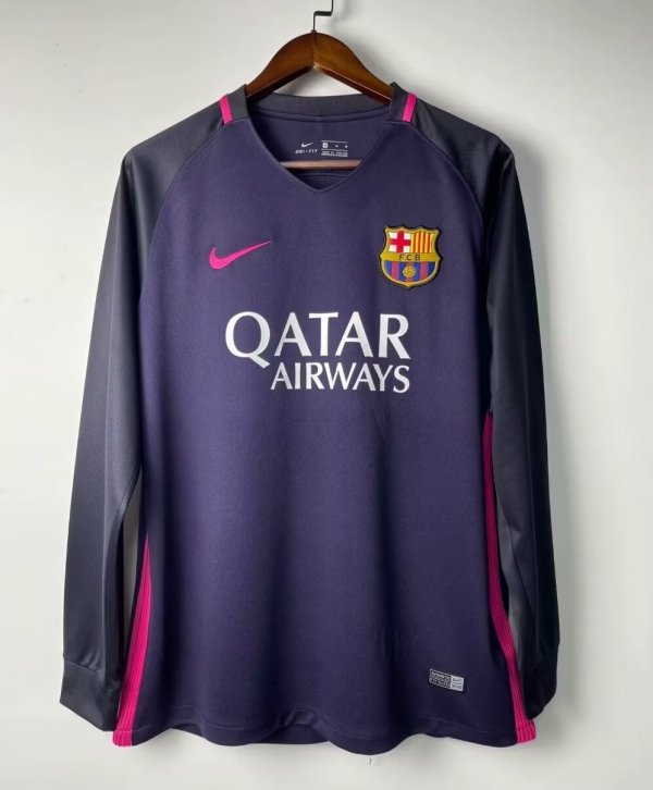 16/17 Barcelona Away Retro Jersey Long Sleeve