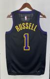 NBA Men 2024 Los Angeles Lakers Black City Version #1 RUSSELL Jersey High Quality Name and Number Print