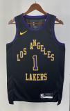 NBA Men 2024 Los Angeles Lakers Black City Version #1 RUSSELL Jersey High Quality Name and Number Print