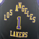 NBA Men 2024 Los Angeles Lakers Black City Version #1 RUSSELL Jersey High Quality Name and Number Print