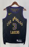 NBA Men 2024 Los Angeles Lakers Black City Version #3 DAVIS Jersey High Quality Name and Number Print