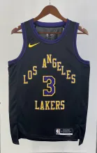 NBA Men 2024 Los Angeles Lakers Black City Version #3 DAVIS Jersey High Quality Name and Number Print