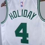 NBA Men Season 2023 Boston Celtics White #4 HOLIDAY Jersey High Quality Name and Number Print