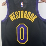 NBA Men 2024 Los Angeles Lakers Black City Version #0 WESTBROOK Jersey High Quality Name and Number Print