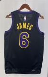 NBA Men 2024 Los Angeles Lakers Black City Version #6 JAMES Jersey High Quality Name and Number Print