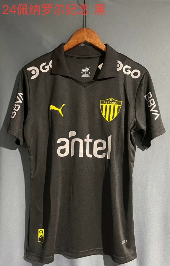 23/24 Penarol Black Soccer Jersey Thai Quality