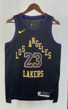 NBA Men 2024 Los Angeles Lakers Black City Version #23 JAMES Jersey High Quality Name and Number Print
