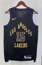 NBA Men 2024 Los Angeles Lakers Black City Version #15 REAVES Jersey High Quality Name and Number Print