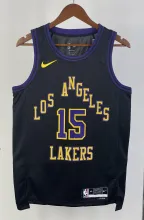 NBA Men 2024 Los Angeles Lakers Black City Version #15 REAVES Jersey High Quality Name and Number Print