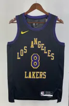 NBA Men 2024 Los Angeles Lakers Black City Version #8 BRYANT Jersey High Quality Name and Number Print