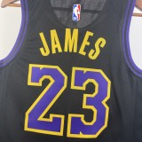 NBA Men 2024 Los Angeles Lakers Black City Version #23 JAMES Jersey High Quality Name and Number Print