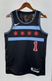 NBA 2019 Chicago Bulls City Edition Black #1 ROSE Swingman Jersey High Quality