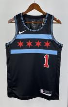 NBA 2019 Chicago Bulls City Edition Black #1 ROSE Swingman Jersey High Quality
