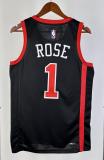 NBA 2024 Chicago Bulls City Edition Black #1 ROSE Jersey High Quality