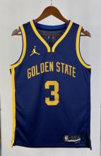 NBA Men Season 2023 Golden State Warriors Blue with Jordan Logo #3 PAUL Jersey High Quality Name and Number Print